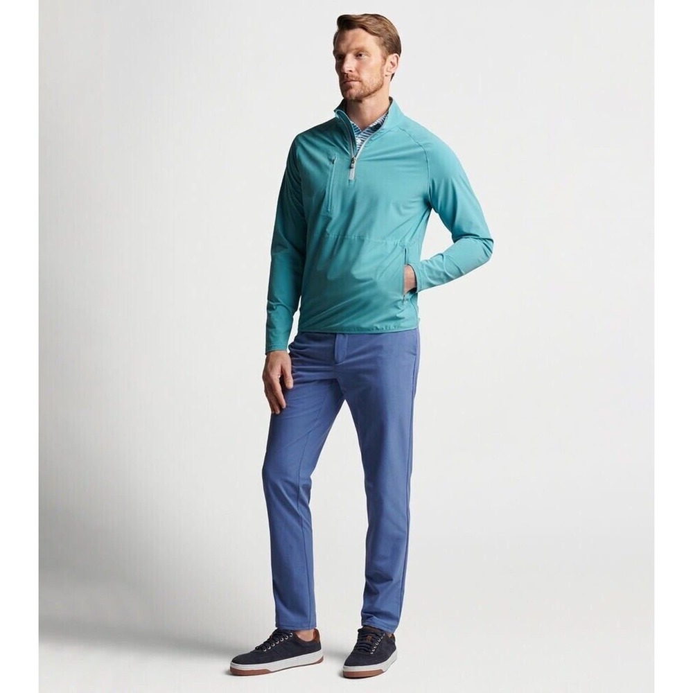 Peter Millar Excursionist Flex Performance Q-Zip Pullover Merino Wool Teal XXL